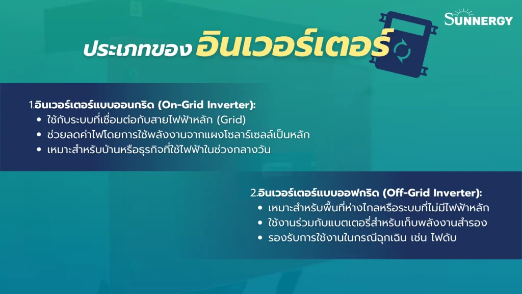 ประเภทของอินเวอร์เตอร์