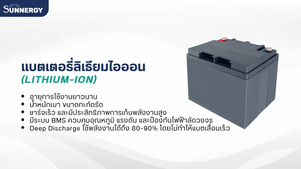 แบตเตอรี่ลิเธียมไอออน (Lithium-ion) คืออะไร? 2 การเลือกใช้แบตเตอรี่โซล่าเซลล์สำหรับเจ้าของบ้าน